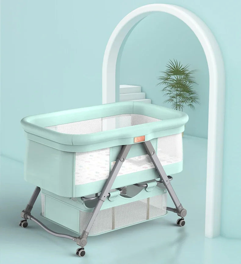 folding cheap movable Multi Function  Folding  Portable Baby Cot playpen babies Bed  Baby Crib