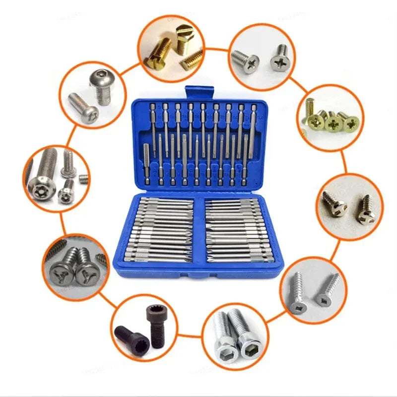 50-in-1 Multi-specification Electric Screwdriver Set Mobile Phone Computer Repair and Dismantling Precision Screwdriver Bit Set