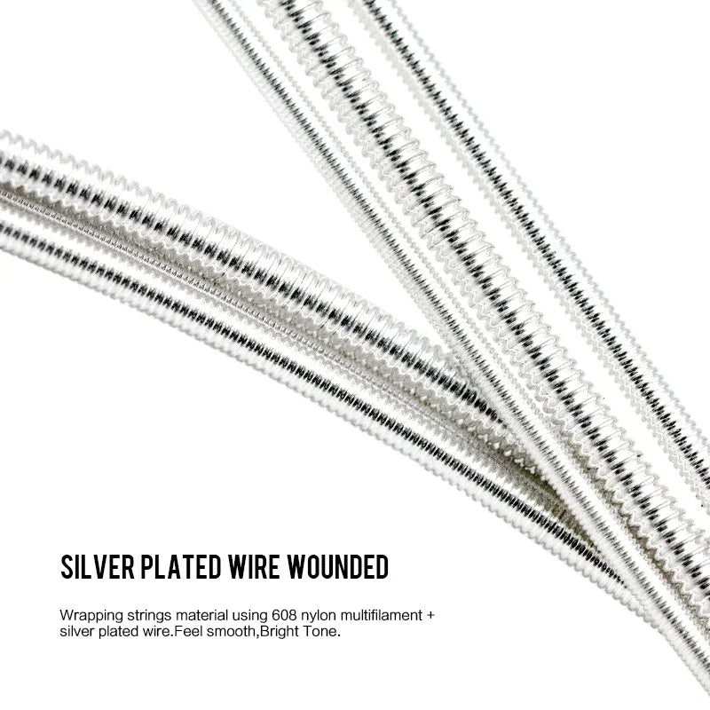 10/50 Set Orphee Classical Guitar Strings Silver Plated Wire Nylon Strings NX Series 6pcs/Set Beginners for Classic Guitar Part