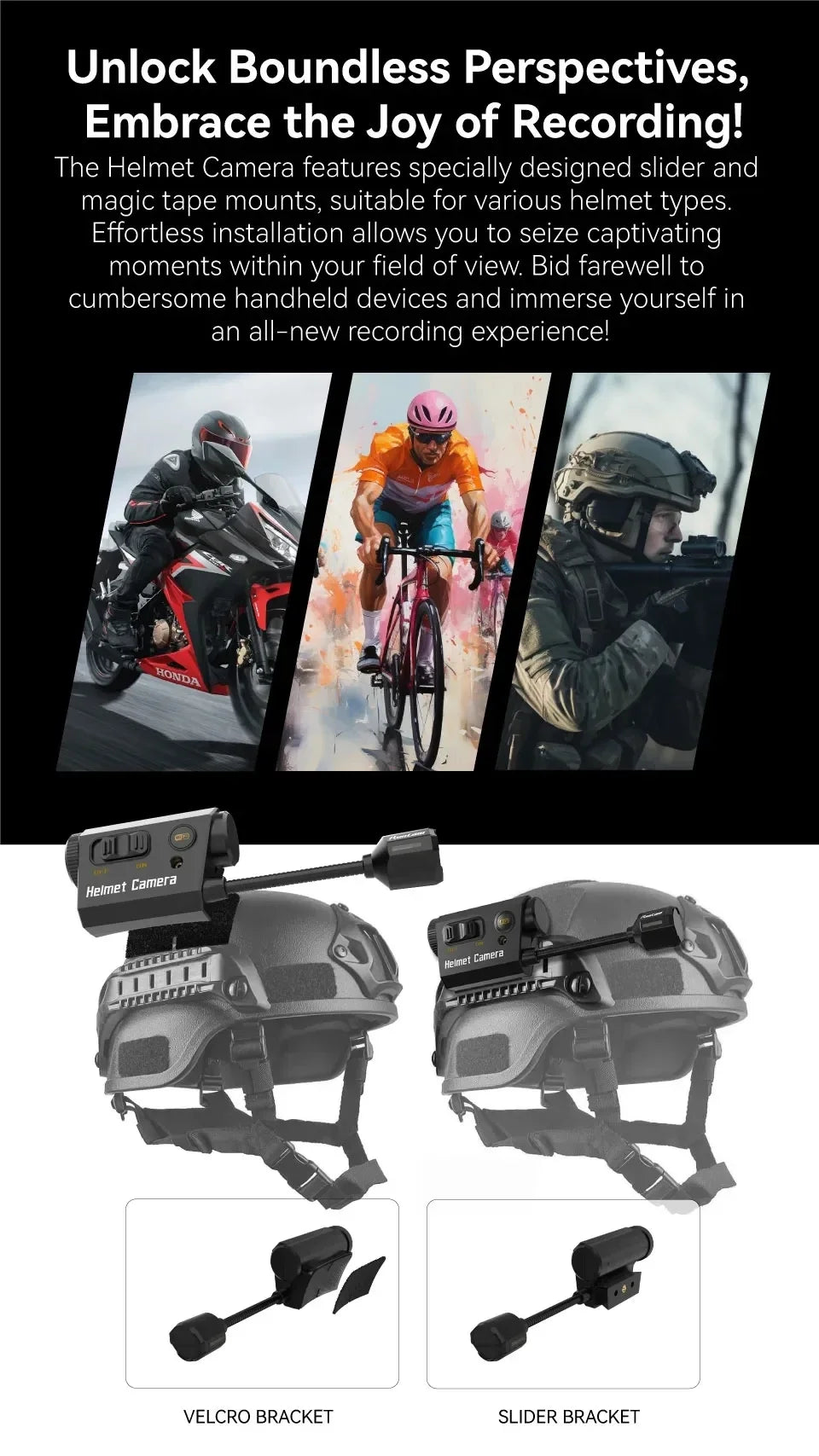 RunCam Helmet Camera Face Mask Recorder Airsoft Recording Long Battery Life 1920*1080 60fps Built-in Wifi
