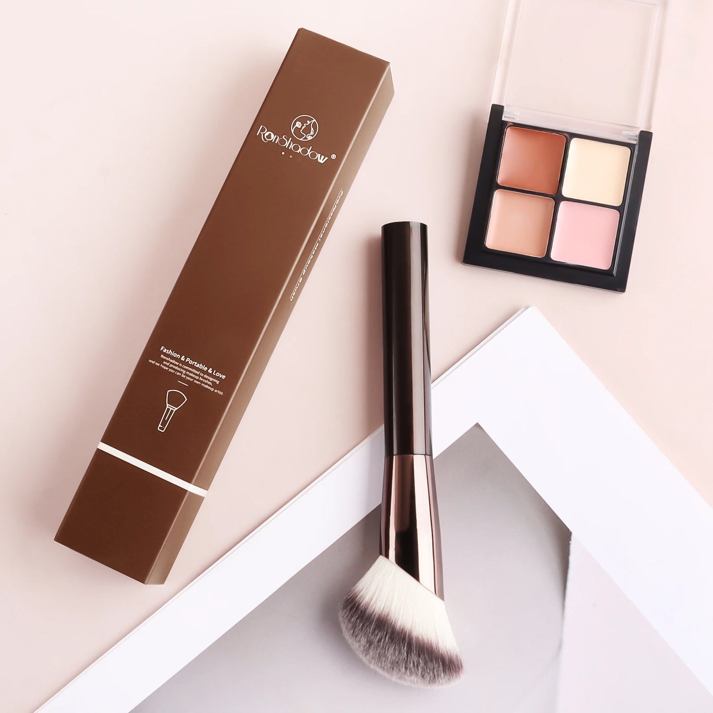 Single Makeup Brush for Flawless Application Seamless Finish Foundation Brush Soft Fiber Hair Fashionable Design