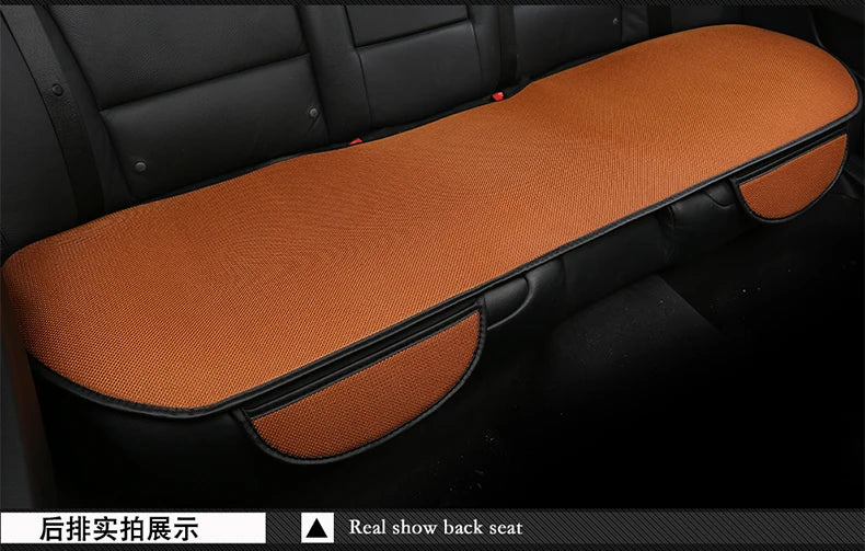 3pcs/set Car Seat Cover Cushion Ventilated Breathable Comfortable Front Back Rear Seat Protector Pad Mat Anti-skid With Pocket