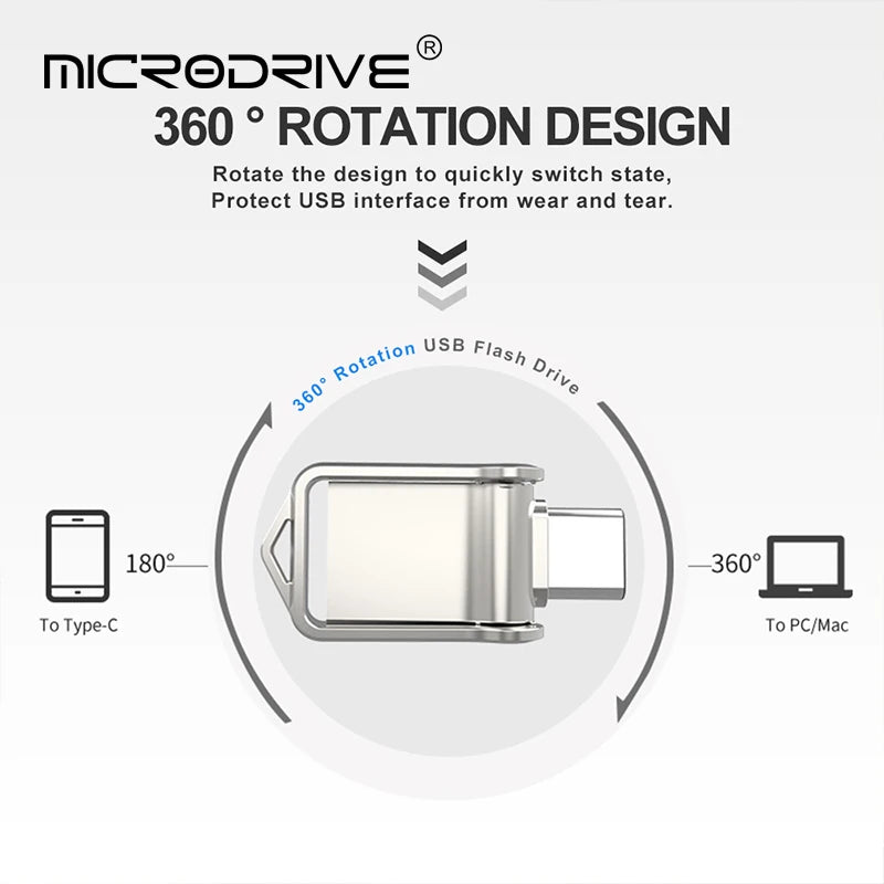 Mini TYPE C USB 2.0 Dual Flash Drive 64GB Tiny Pen Drive 32GB memoria usb Memory Disk 64G 32GB Pendrives cle usb