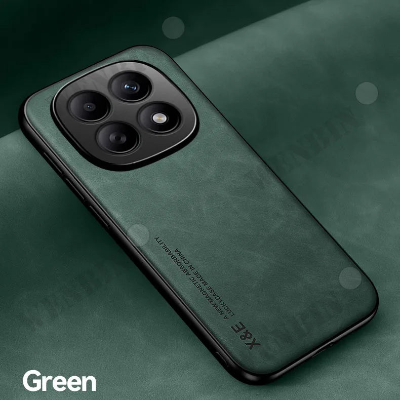 Luxury Leather Case For Redmi Note 15 Pro 5G Pro+ Plus Note 15 Pro 4G Cover With Metal Plate Support Car Hold Capa Fundas