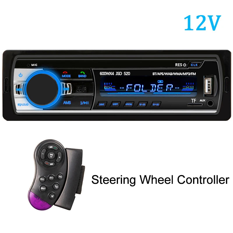 Car Radio 1 din Stereo Player Digital Bluetooth Car MP3 Player 60Wx4 FM Radio Stereo Audio Music USB/SD with In Dash AUX Input
