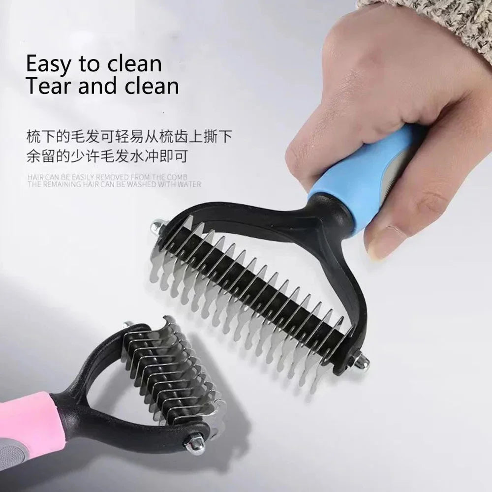 Professional pet brush, two-sided dog brush, cat brush, dog cleaning tools, flying hair lining