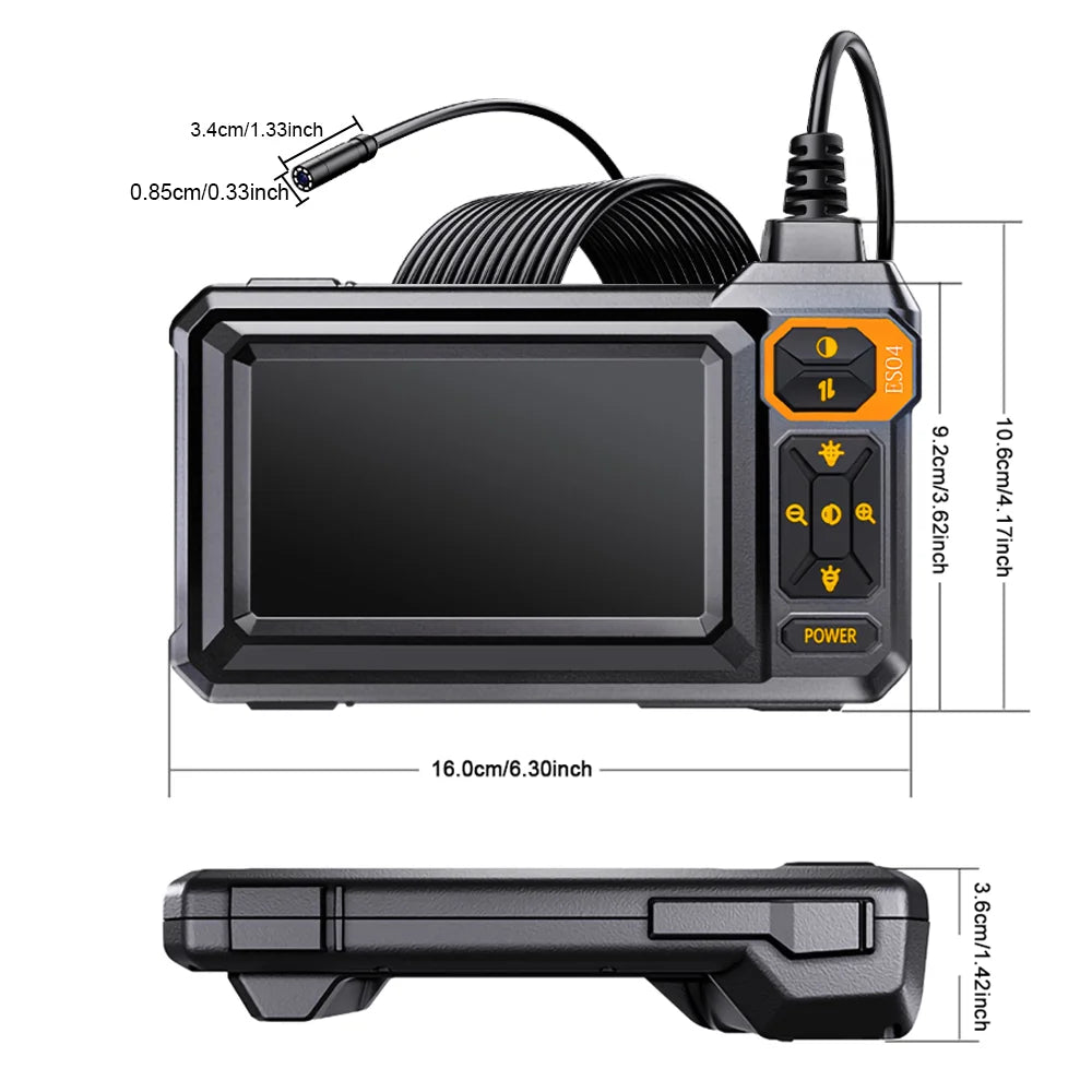 Industrial Endoscope Camera 4.3inch IPS Screen Sewer Pipe Inspection Camera for Car Repair IP67 Waterproof Probe Borescope