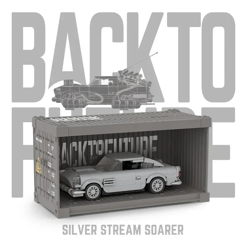 Container Sports Car Back To The Future Series 2 Change Puzzle Building Block Toy Tabletop Decoration Gift With Box