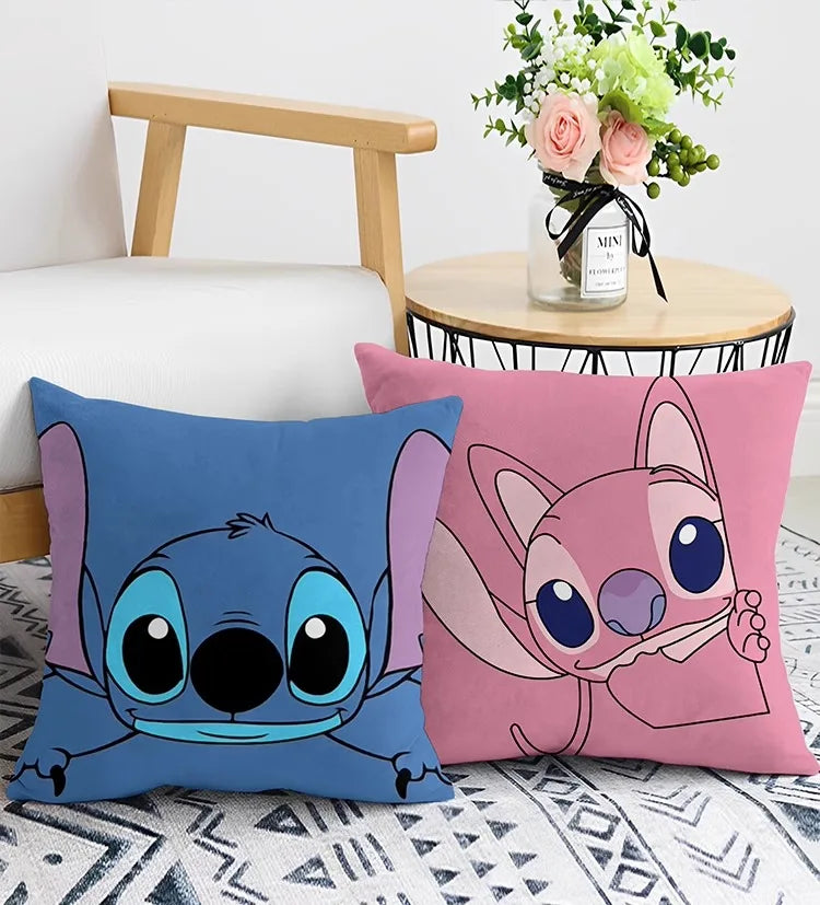Stitch pillowcase cute cartoon anime peripheralsBedroom Sofa Decorative Cushion Cover With Zipper Soft Cushion Cover