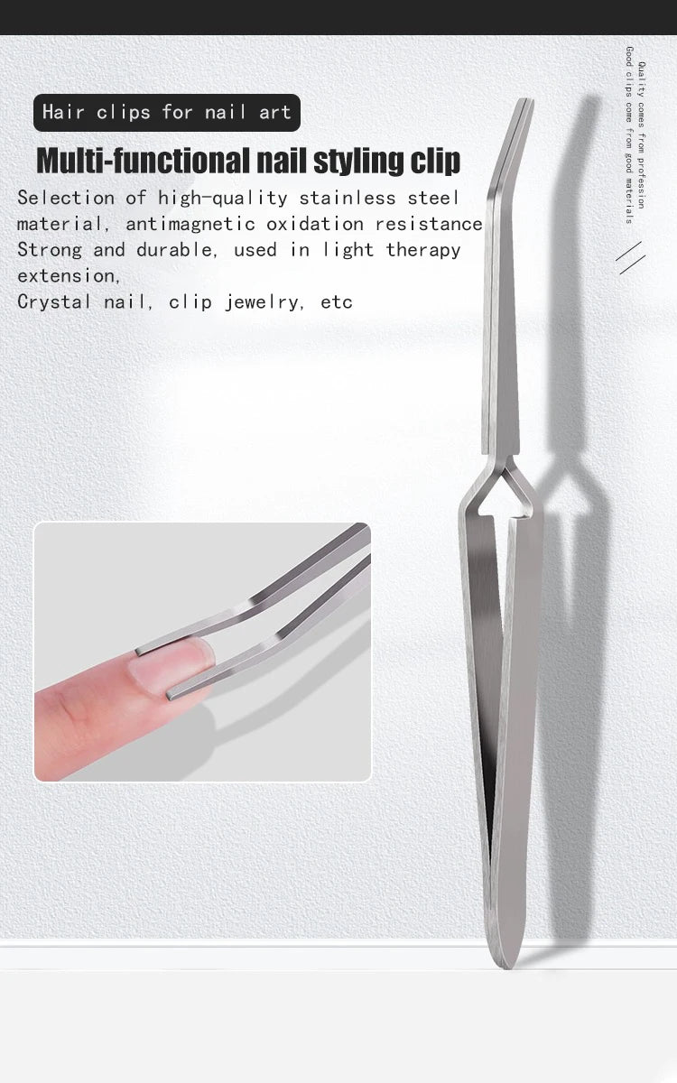 1Pc Multifunction Stainless Steel Nail Art Shaping Tweezers Cross Nail Clip Manicure Tools Fashion New Nail Art Tool