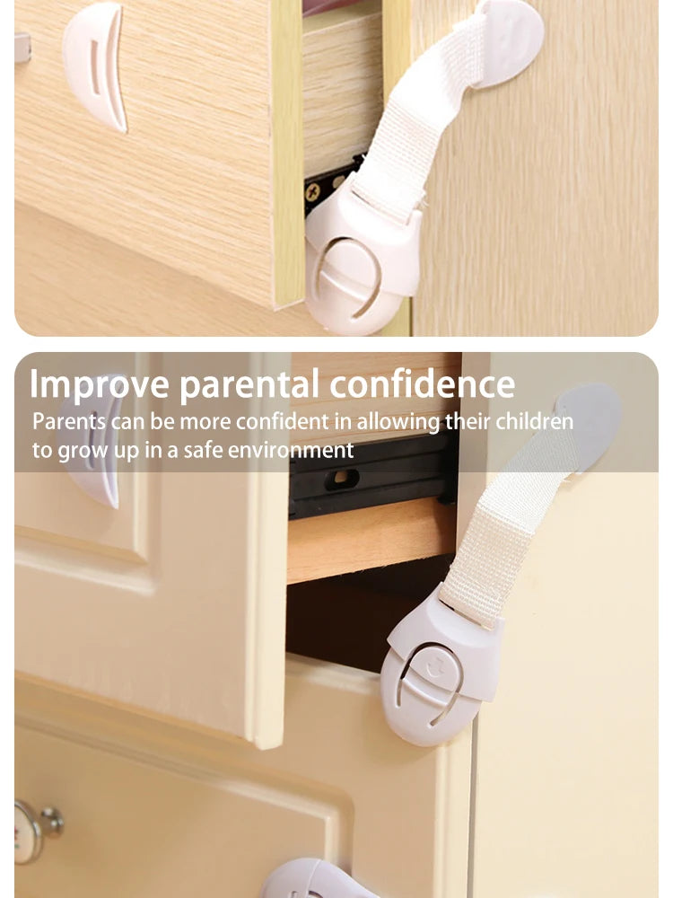 10pcs Child Safety Cabinet Lock Baby Safety Protector Multifunctional Drawer Door Cabinet Lock Plastic Door Lock