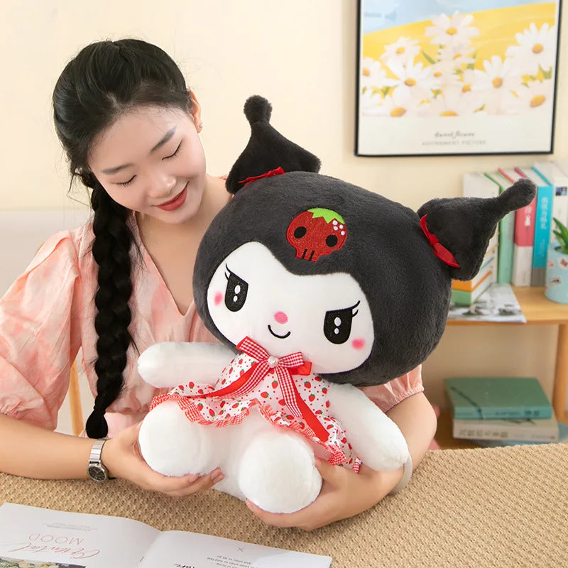 Sanrio Kuromi Hello Kitty My Melody Cute Cinnamoroll Pillow Plush Toys Plushie Keychain Stuffed Doll for Kids Christmas Gifts