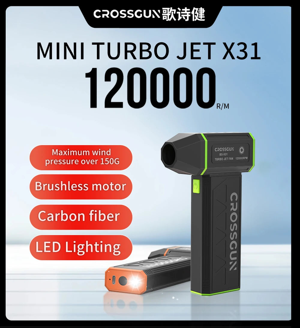CROSSGUN New X31 Jetfan Strong Mini Turbofan Ventilateur Portable Handheld With Dust Elimination hurricane storm x31 Air Blower