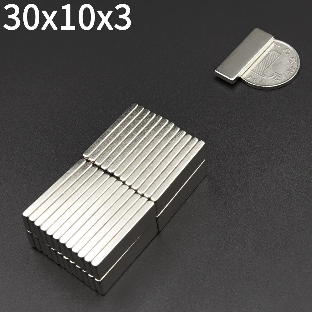 2/5/10/20/50/100Pcs 30x10x3 Block Powerful Neodymium Magnet 30mm X 10mm X 3mm Rectangular Super Strong Magnetic imanes 30*10*3