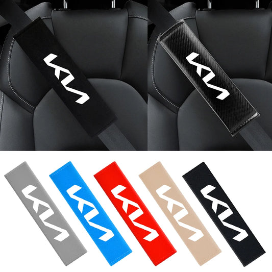 2pcs Cotton Car Seat Belt Cover Protective shoulders Car Decoration Strap Pad For KIA Ceed Sorento K3 Rio Sportage Soul Picanto