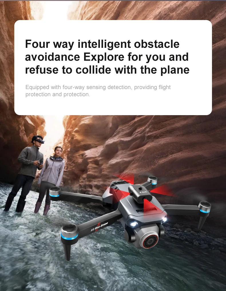 K6 MAX Triple-Camera Drone 4K HD Optical Flow Positioning 360° Obstacle Avoidance Foldable Quadcopter Wifi FPV RC Toys Dron