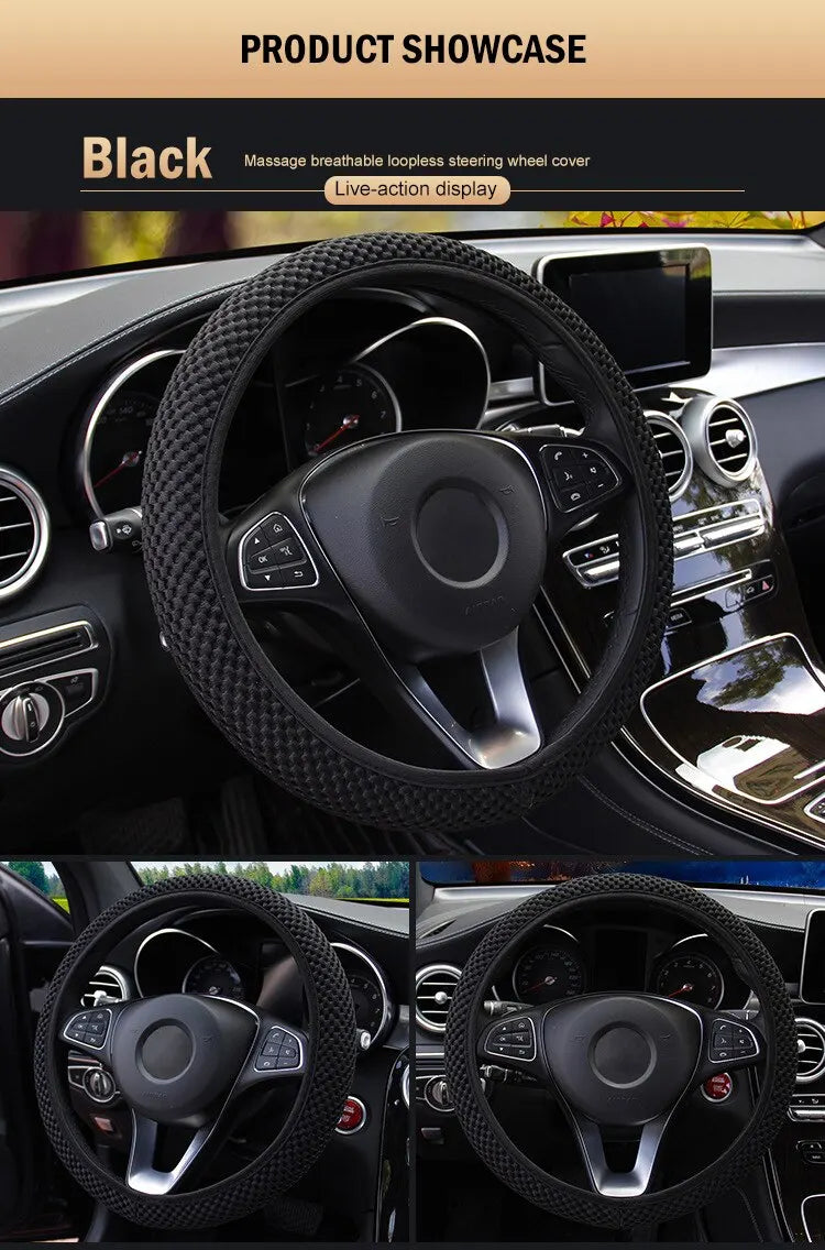 Universal Car Steering Wheel Cover Without Inner Ring Elastic For Nissan Versa Honda Civic 2008 Jimny Seat Leon Accessories