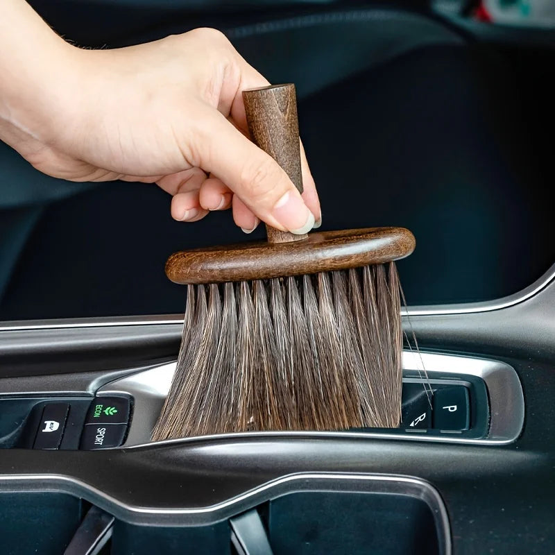 Walnut Wood Coffee Grinder Cleaning Brush - Soft Bristle, Multi-Use For Keyboards, Laptops, Cameras & Car Interiors