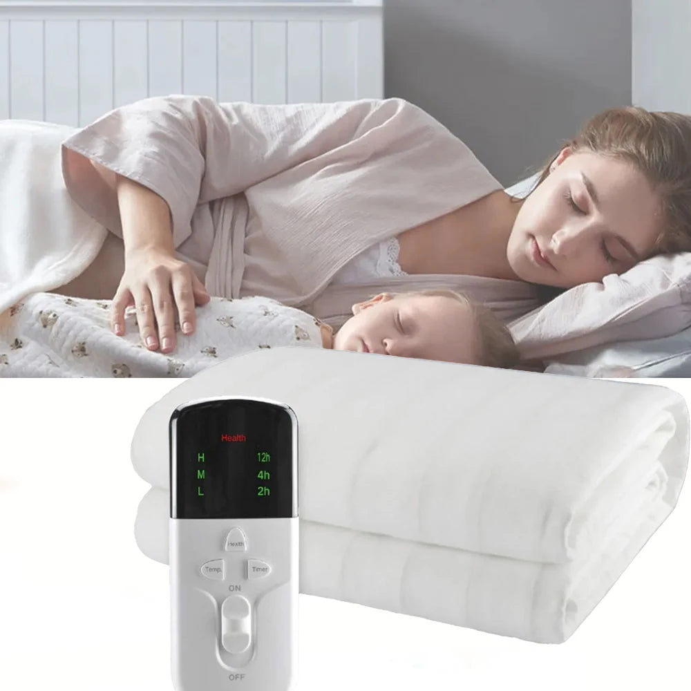 RuiAnBao Electric Heated Blanket Queen Size Double 160*130cm with Timer 220V Thermal Mattress Topper Winter Bed Warmer