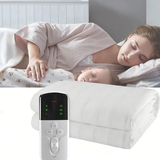 RuiAnBao Electric Heated Blanket Queen Size Double 160*130cm with Timer 220V Thermal Mattress Topper Winter Bed Warmer
