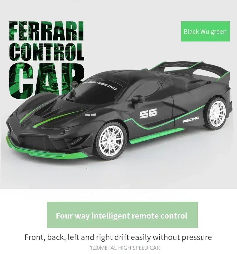 1:18 Radio Remote Control Car Chargeable RC Car High Speed 15km/h 2.4G With LED Light Toys for Boys Girls Vehicle Racing Hobby