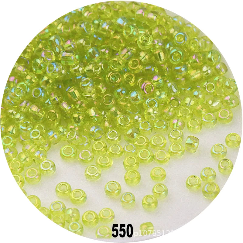 1.5mm 2mm 3mm 4mm Cezch Clear AB Colorful Glass Beads 15/0 12/0 8/0 6/0 Loose Seedbeads for Needlework Jewelry Making DIY Sewing