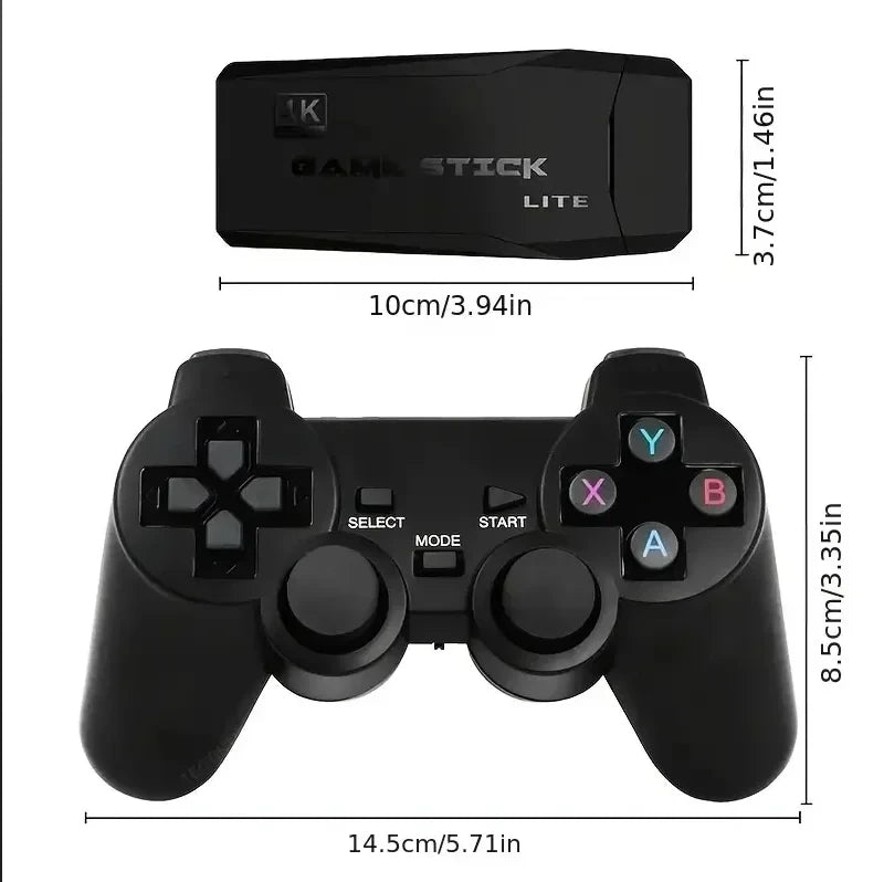2025 New Video Game Sticks M8 Console 2.4G Dual Wireless Controller Game Stick 4K HDMI Output 15 Classic Emulators - 64G