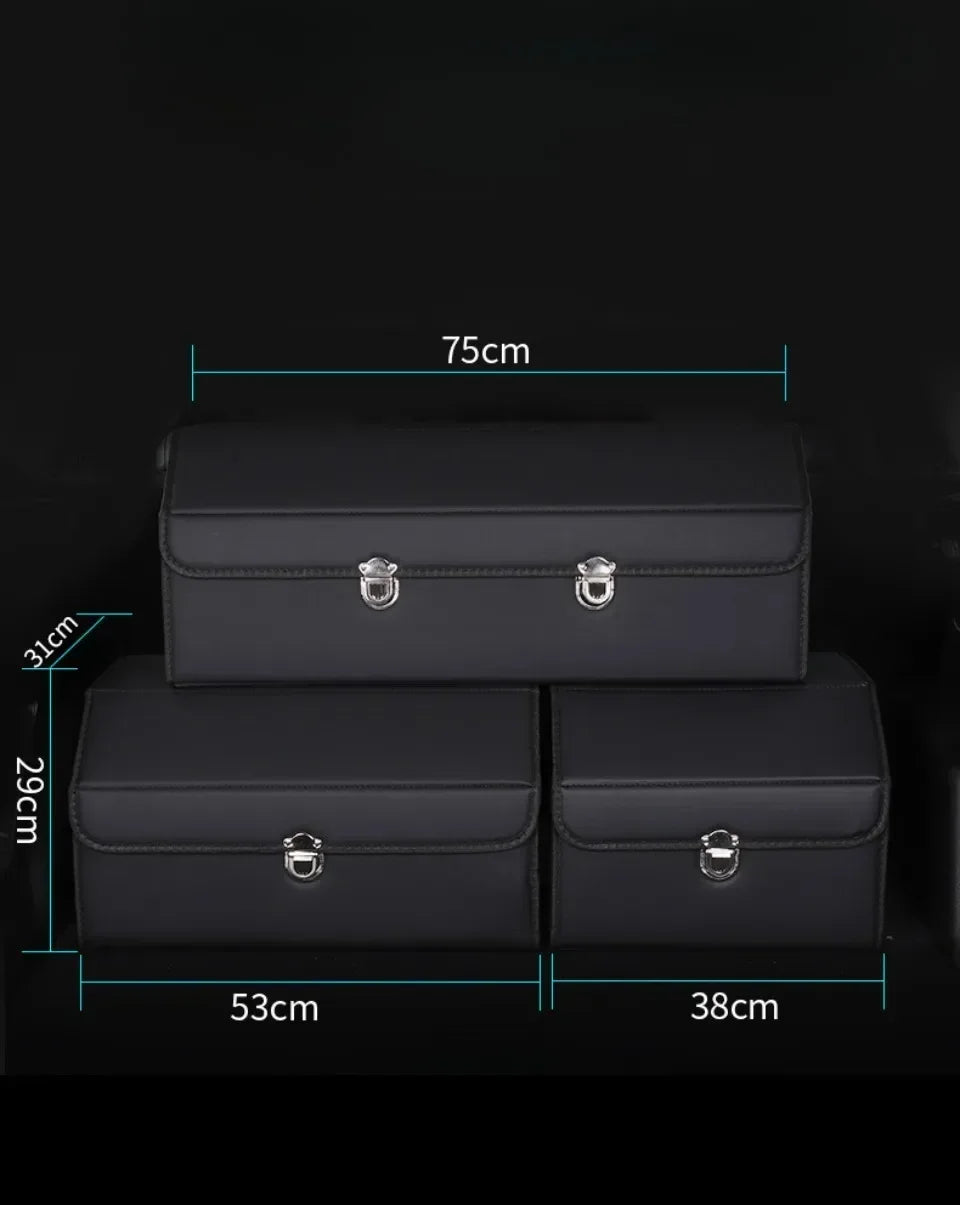 Car Trunk Storage Box Multipurpose Foldable Organizer with 3 Compartments  Extra Large Flexible Adjustment Car Seat Storage Bag