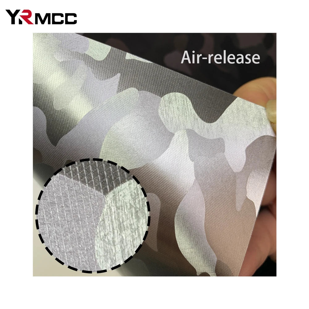 Carbon Fiber Sticker Ghost Silver Carbon Fiber Vinyl Wrap Films Glossy Car Sticker Anti Scratch Waterproof Decal Car Accessories