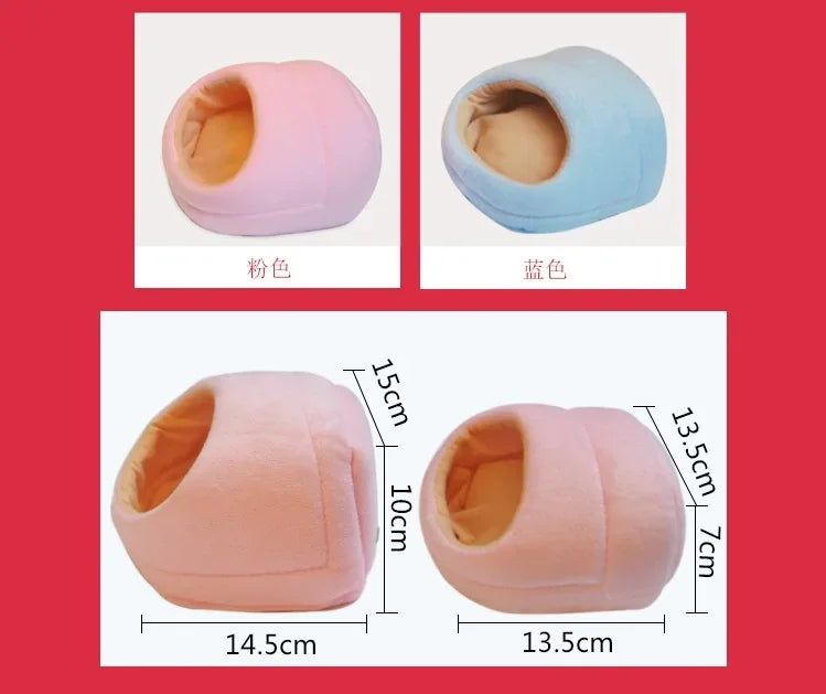 Hamster Soft Warm Bed Rat Hammock Pig Squirrel Winter Pet Toy Hamster Cage House Hanging Nest+Mat House Bed Animal Mice Rat Nest