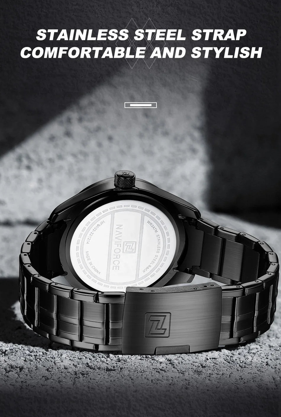 Top Brand NAVIFORCE Men's Watch Waterproof Quartz Business Casual Wristwaches Stainless Steel Strap Date Clock Relogio Masculino