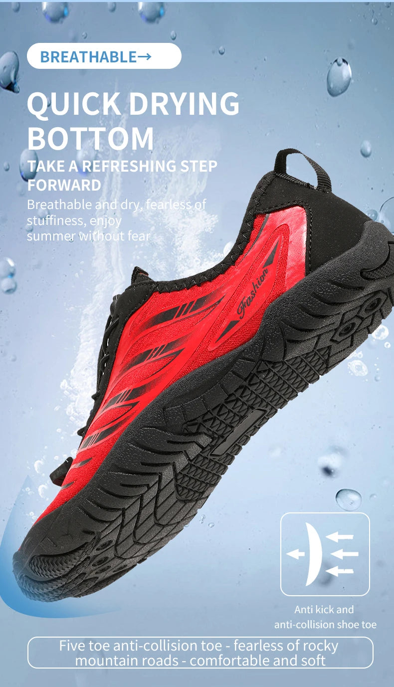 New Arrival Water Shoes Qiuck-Dry Aqua Shoes Men Women Outdoor Beach Swimming Wading Breathable Five-Finger Sneakers Size 36-46