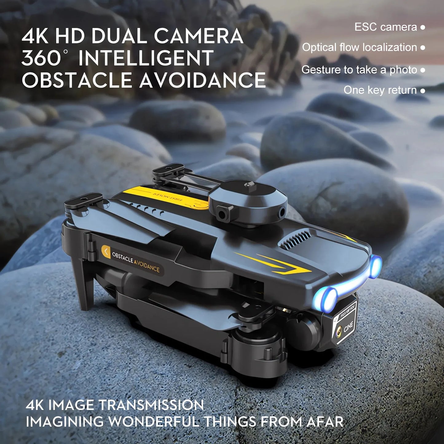 New XT2 Mini Drone 4K Professional Dual Camera 360° Obstacle Avoidance Optical Flow Positioning Foldable Quadcopter Toys Gifts