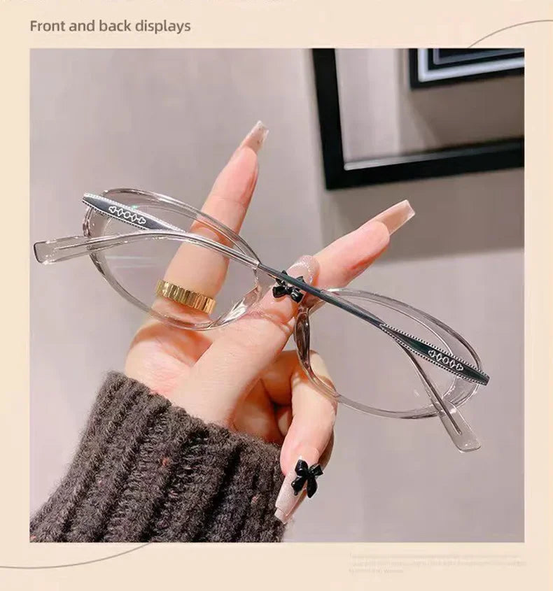 Fashionable Thick Edge Oval Small Frame Anti-blue Light Reading Glasses For Women Senior Middle-aged And Elderly Glasses