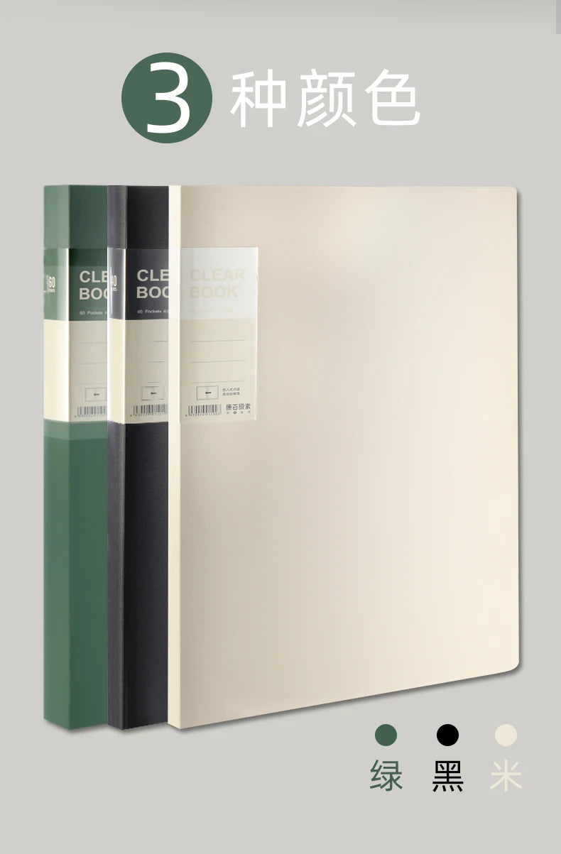 KOBEST 20/30/40/60 Pages A4 Side Transparent Thickening Folder High Quality Multi-layer File Cover Office School Supplies