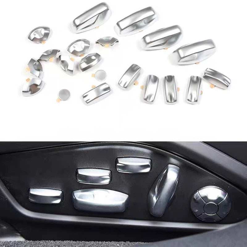 Car Interiors Parts Seat Adjustable Buttons Cover Stickers for Porsche Cayenne Paramera 911 2022 2023 Taycan 2019 2020 2021 2022