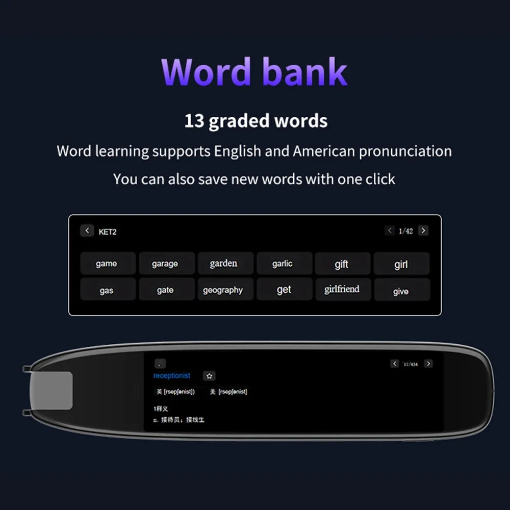 S65pro Dictionary Translation Pen Scan Reader Device Text Scanning Reading Translator WiFi/BT Connection Online Photo Translate