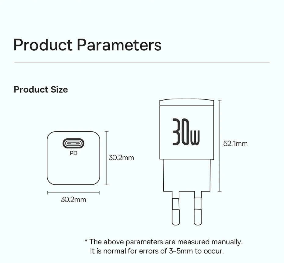 Baseus 30W GaN Charger PD Charger For iPhone 15 14 13 12 11 Xs Max Fast Charger PD3.0 QC3.0 Phone Charger Type C Tablets Charger