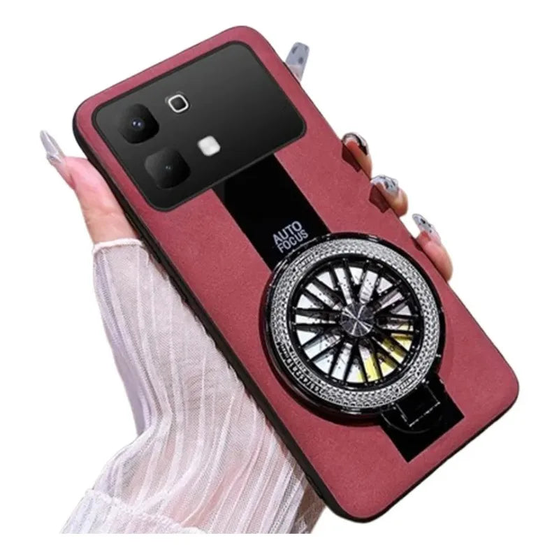 For Infinix Note 60 Pro 5G Solid color synthetic leather silicone shell with heat dissipation bracket For Infinix Note 60 Pro 5G