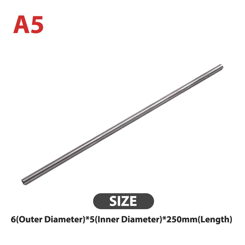 Silver Round 304 Stainless Steel Capillary Tube Pipe 250mm Hollow Circular Tube OD 3/4/5/6/8/10mm ID 2/3/5/6/8mm