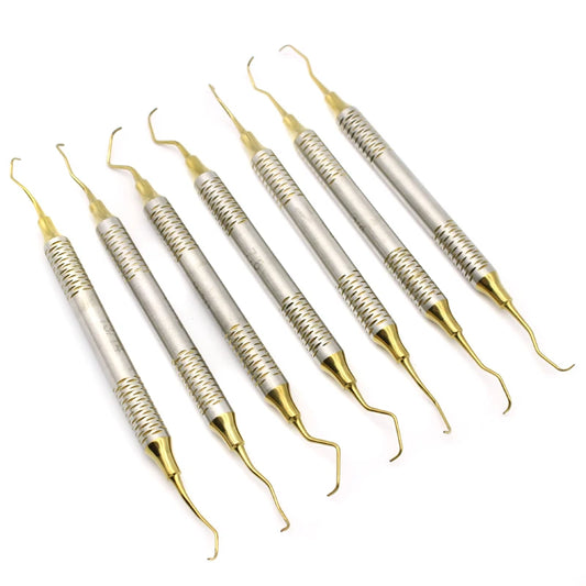 7Pcs/Set Dental Curettes Perio Scalers Gracey Curette Dental Teeth Scaler Oral Care Teeth Whitening Surgical Tool Set