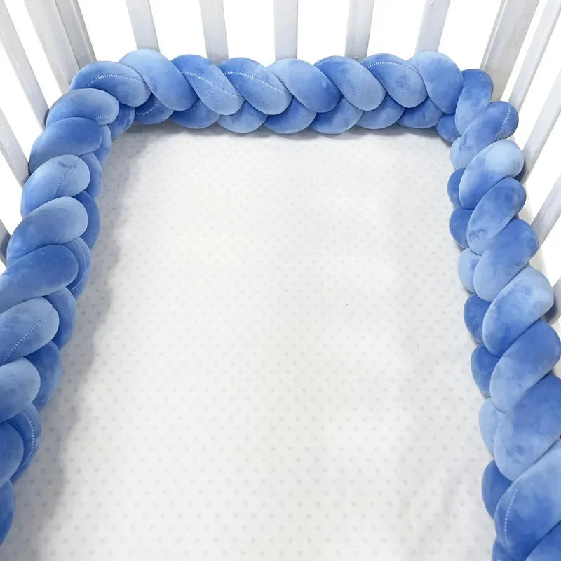 200CM Three-strand Bed Fence Anti-collision Rail Hand-woven Newborn Crib Safety Cushion