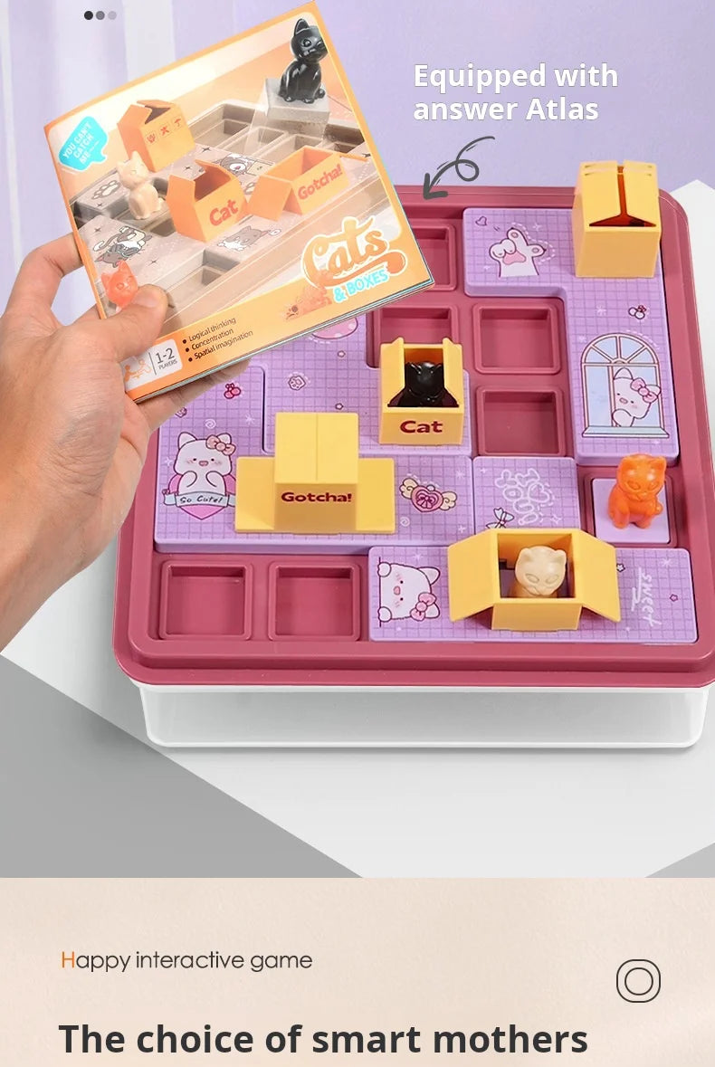 Children Toy Hidden Cat Clearance Board Montessori Game Cat Baby Space Planning Logical Thinking Training Puzzle Toys Kids Gifts