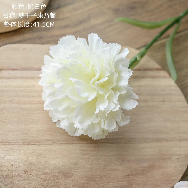 41.5cm 1/6/10pcs Artificial Carnation Flower Bouquet Silk Flowers Fake Plant For Mother's Day Home Party Decoration