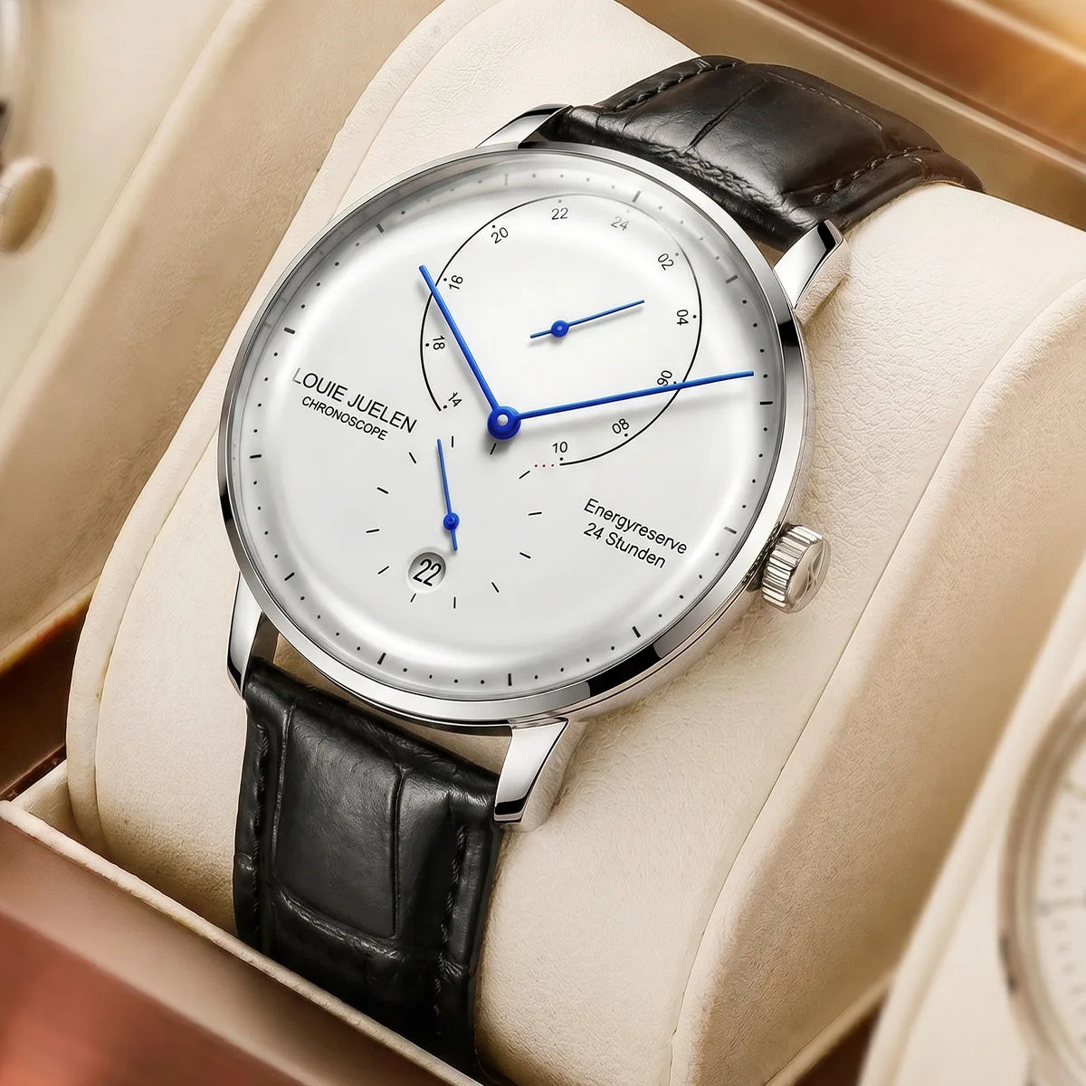 New Calendar Quartz Men's Watch Tempered Glass Double Curved Waterproof Business Minimalist Wristwatch