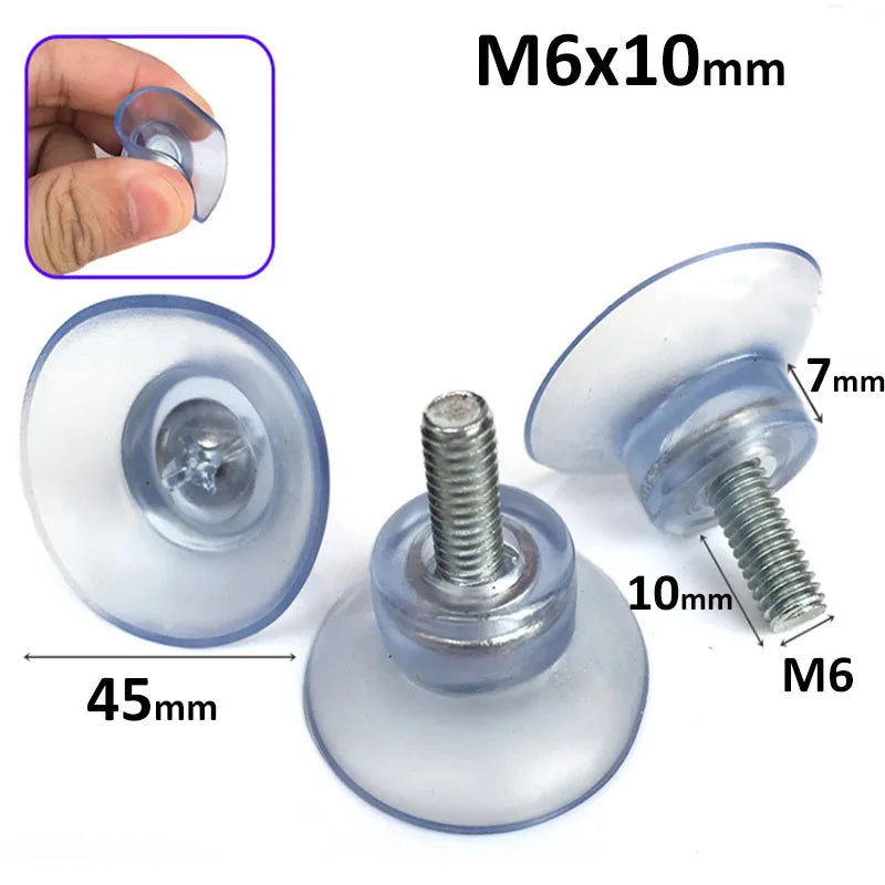 2/5/10/20Pcs Suction Cup Hooks with Screw Shank M6 M8 Clear Sucker Pads Strong Adhesive Holder for Car Glass Bathroom Wall Door