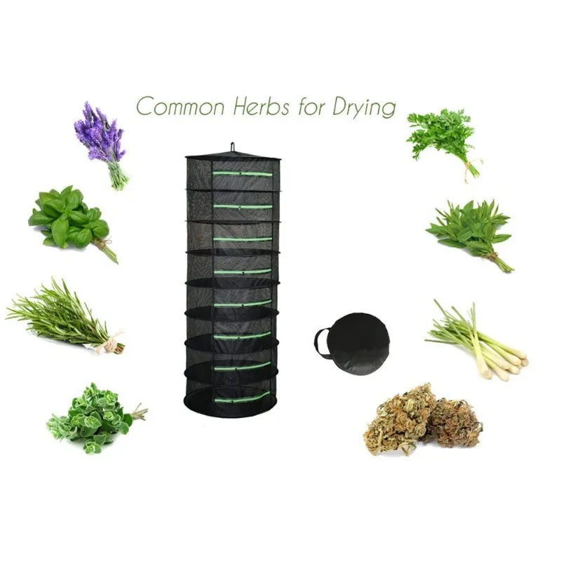 Folding Dry Rack Herb Vegetable Dryer 2-8Layers Drying Net for Fish Herbs Hanging Basket with Mesh Flowers Buds Plants Organizer