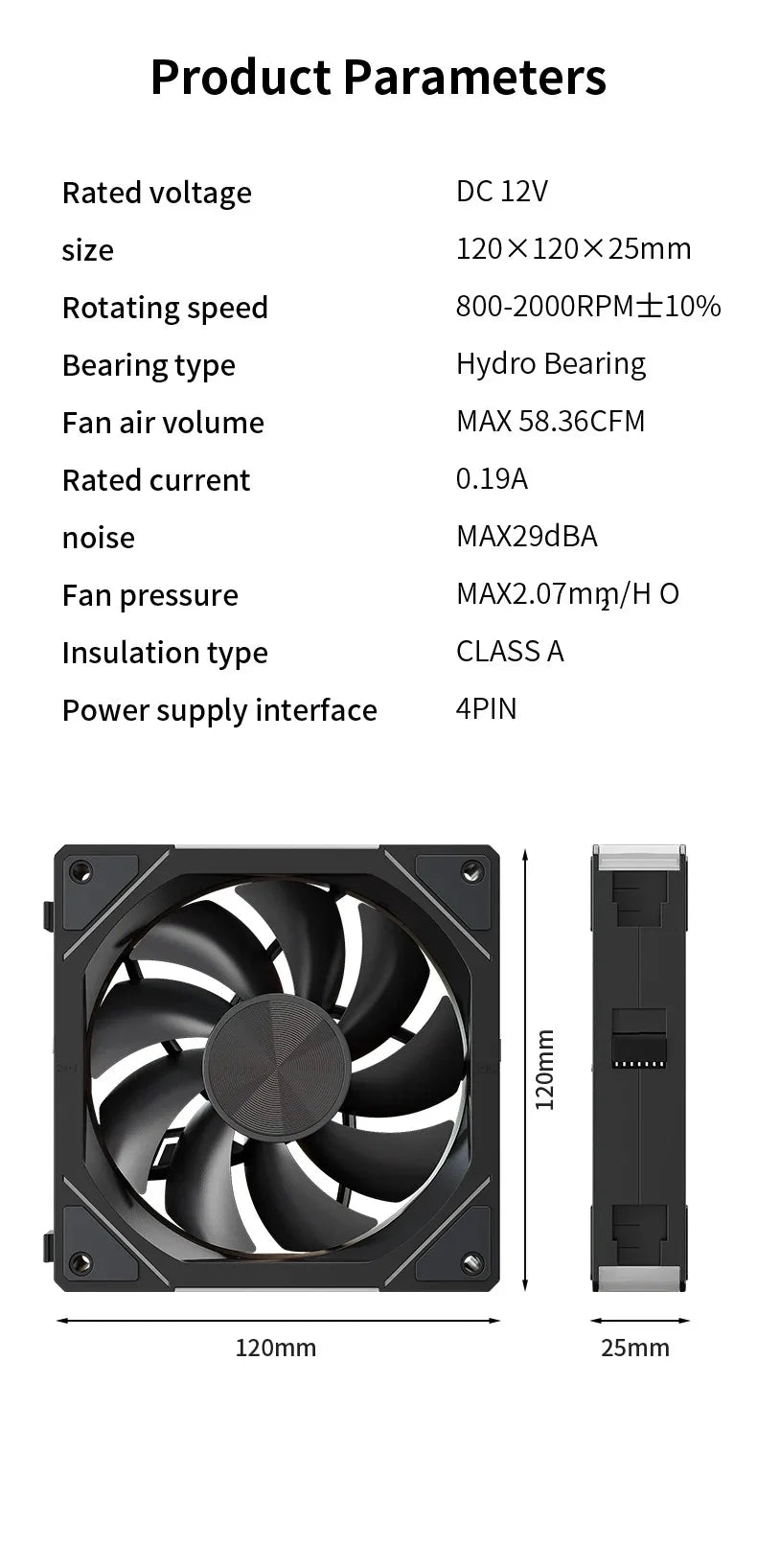 TEUCER JM-5 Case Fan 120mm 5V 3Pin ARGB Mirror Light Effect Cooling Fan PWM 800 to 2000RPM CD Texture Water Cooling Radiator Fan