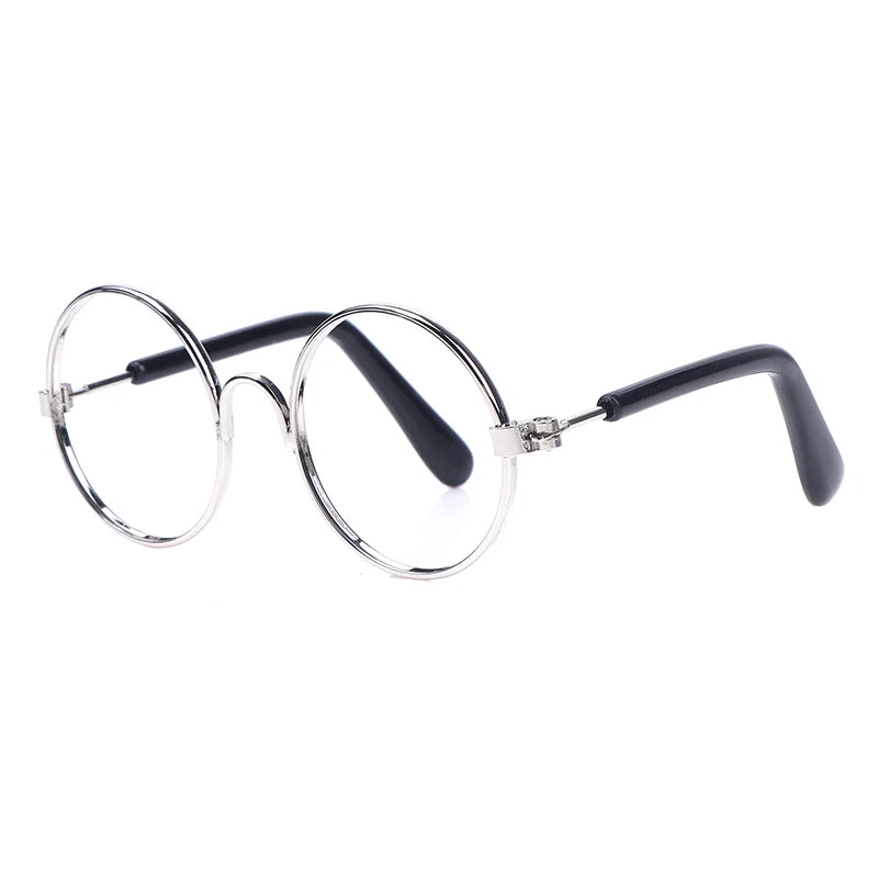 DIY Doll Dressing Accessories High Quality 20cm EXO Dolls Glasses 3 Color Round Frame Lensless Eyewear Toy Miniature Eyeglasses