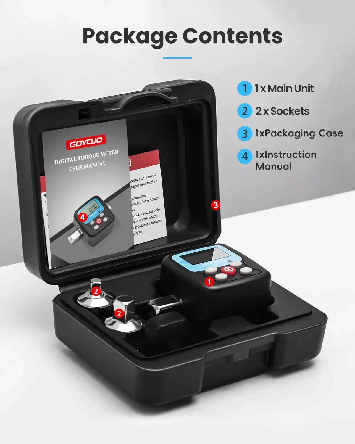 Professional Digital Torque Wrench 1/4'' 3/8'' 1/2 '' Electronic Torque Wrench Torque Adapter Bike Car Repair Hand Tools Set